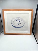 Full view of framed watercolor showing artwork, mat, and frame