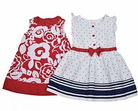 Both Gymboree dresses side by side showing overall designs