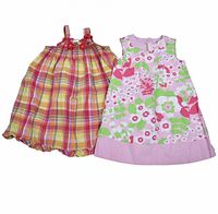 Front view of both dresses side by side