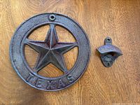 Plaque and bottle opener side by side