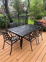 entire dining set on deck