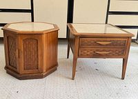 Both side tables front and side view