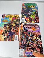 Three Generation NeXt comic books issues #2, #3, #4 laid out on white surface