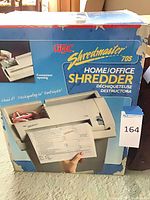 Front of retail box showing GBC Shredmaster 70S branding and product image