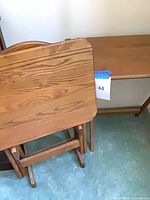 Both folding tray tables in folded position