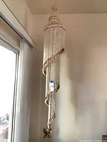 Full view of hanging shell chandelier