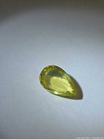 Top view of pear cut lemon citrine