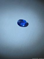 Top view of oval cornflower blue sapphire