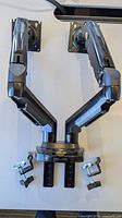 Overall view of dual monitor arms assembled