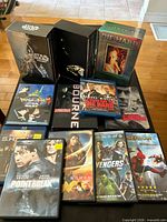 All items laid out showing front covers and box sets