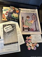 Group shot showing magazine, Admiral manual, milk caps and booklets