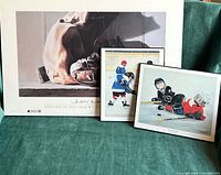 All three hockey art pieces together