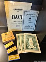 Group view of all sheet music and accessory boxes