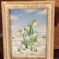 Full view of framed painting showing artwork, frame, and overall condition