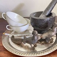 All items on tray with measuring tape for scale