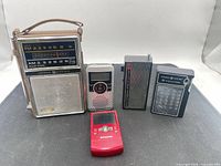 Group shot of all five electronic items