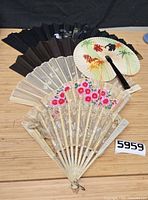 Group view of all five fans laid out