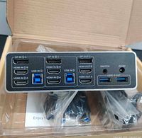 Rear panel showing DP, HDMI, USB, audio and power ports