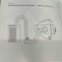 Diagram of assembled filtration pack connected to mask via hose