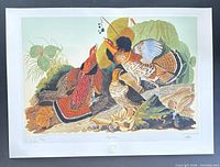 Full view of unframed “Ruffed Grouse” print showing margins and numbering