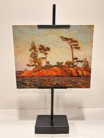 Full view of Split Rock lithograph on display stand