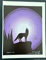 Full view of signed print Evening Call showing image and margins