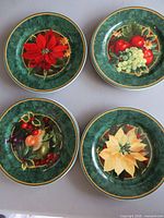 All eight plates showing four different holiday patterns
