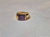 Front view showing amethyst setting