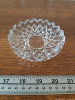 Top view showing full cut pattern and diameter with ruler