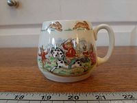 Full side view showing Rocking Horse scene and running bunny rim border