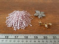All three brooches with ruler for scale