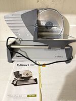 Full view of Cuisinart slicer with manual