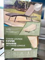 Front of sealed box showing Elemental chaise lounge cover details