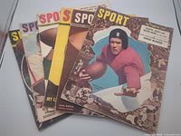 Five Sport magazines fanned out showing various covers