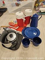 Group view of all camping cookware and drinkware items