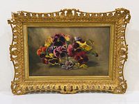 Front view of painting in ornate gold frame