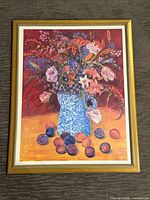 Full view of framed floral print