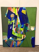 Full view of the abstract painting on wrapped canvas