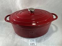 Dutch oven front view with lid on