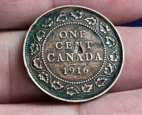 Reverse of 1916 Canada one cent large cent