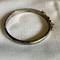 Full view of closed sterling bangle bracelet