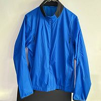 Front view showing color, zip front, pockets