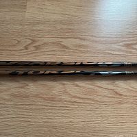 Close view of shaft graphics and carbon-fiber pattern