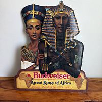 Full view of Budweiser Great Kings of Africa metal sign