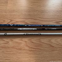 Two shafts showing Diamana branding and colors