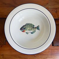 Top view of porcelain fish bowl