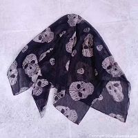 Entire scarf draped to show translucency and pattern