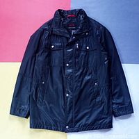 Full front view of jacket laid flat