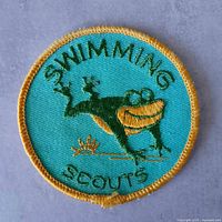 Close-up of patch detailing colours and text