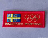 Front view of full patch showing design and text